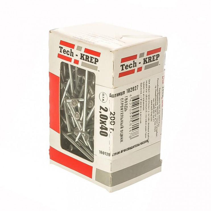 Гвоздь строительный 2.0х40 оцинк. (уп.0.2кг) Tech-Krep/Zitar 102027