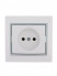 Розетка 1-м СП Mira 16А IP20 без заземл. с сер. вставкой керамика бел. LEZARD 701-0215-121