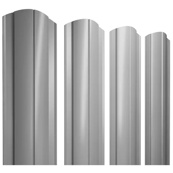 Штакетник круглый с фигурным резом 0,4х128x2000мм GRAND LINE RAL 7004
