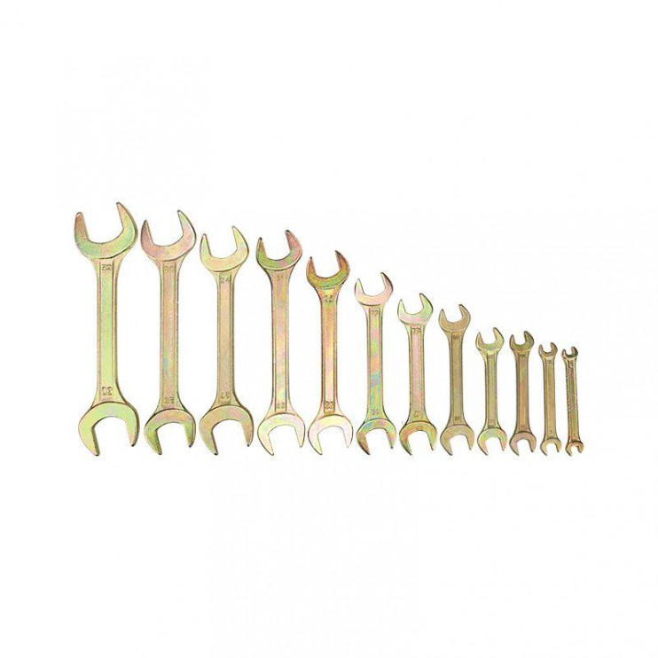 Набор ключей рожковых 6х7-30х32мм цинк желт. (уп.12шт) Rexant 12-5845-2