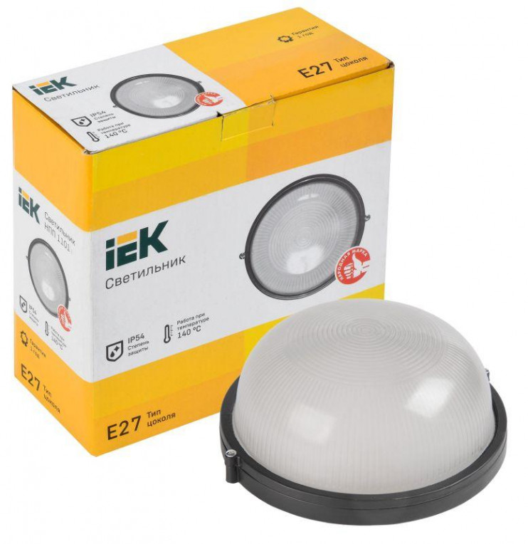 Светильник НПП 1101 100Вт E27 IP54 черн. круг IEK LNPP0-1101-1-100-K02