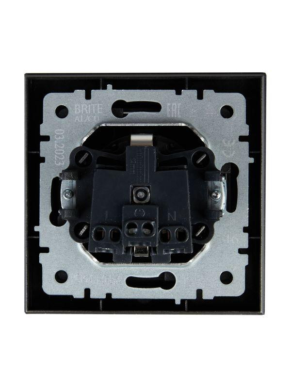 Розетка СП BRITE РСР14-1-0-БрС 16А в сборе с заземл. защ. шторки сталь IEK BR-R14-16-K46-F