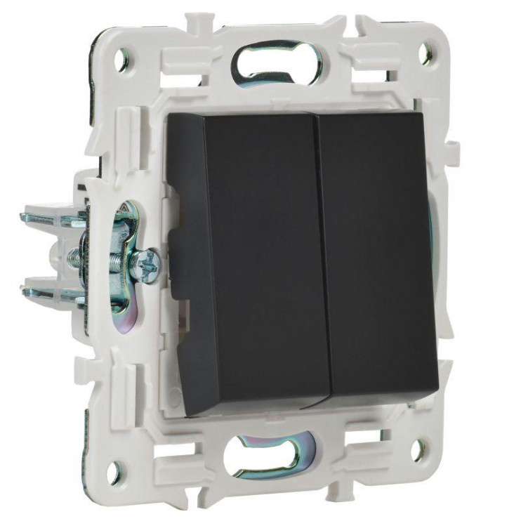 Выключатель проходной 2-кл. SKANDY 10А SK-V05Bl черн. IEK SK-V22-0-10-K02