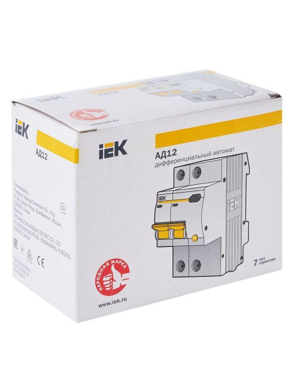 Выключатель автоматический дифференциального тока 2п C 10А 30мА тип AC 4.5кА АД-12 KARAT IEK MAD10-2-010-C-030