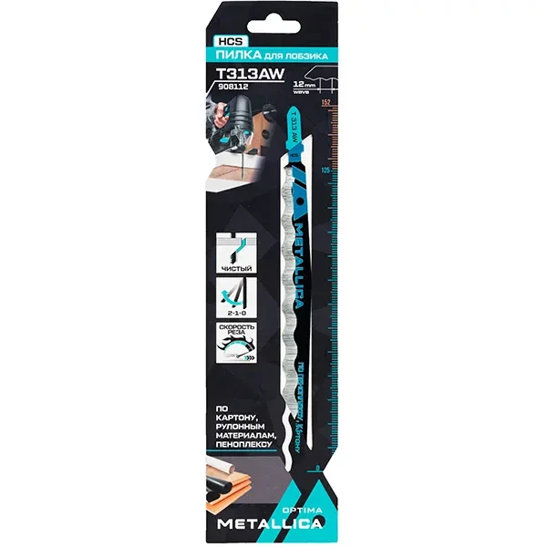 Пилка для лобзика по пеноплексу 152/125 мм T313AWP OPTIMA METALLICA