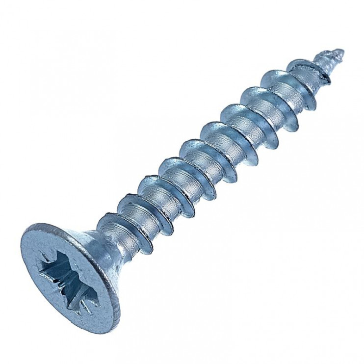 Саморез универсальный 4.5х40 потай бел. цинк (уп.11шт) европодвес СТРОЙМЕТИЗ 2151261