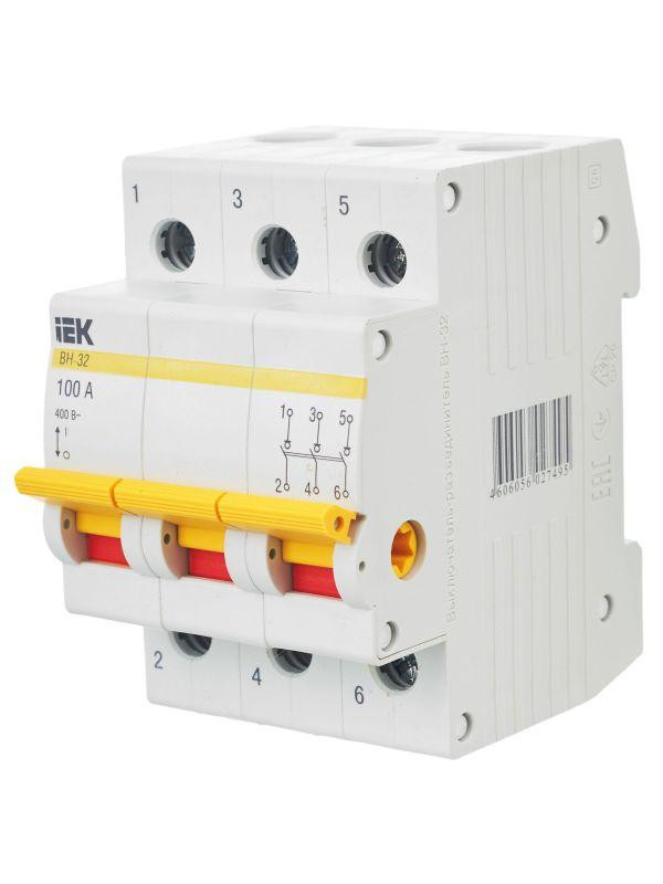 Выключатель нагрузки (мини-рубильник) 3п 100А ВН-32 KARAT IEK MNV10-3-100