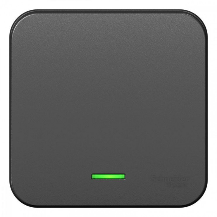 Выключатель 1-кл. ОП Blanca 10А IP20 (сх. 1) 250В с подсветкой с изолир. пластиной антрацит SE BLNVA101116