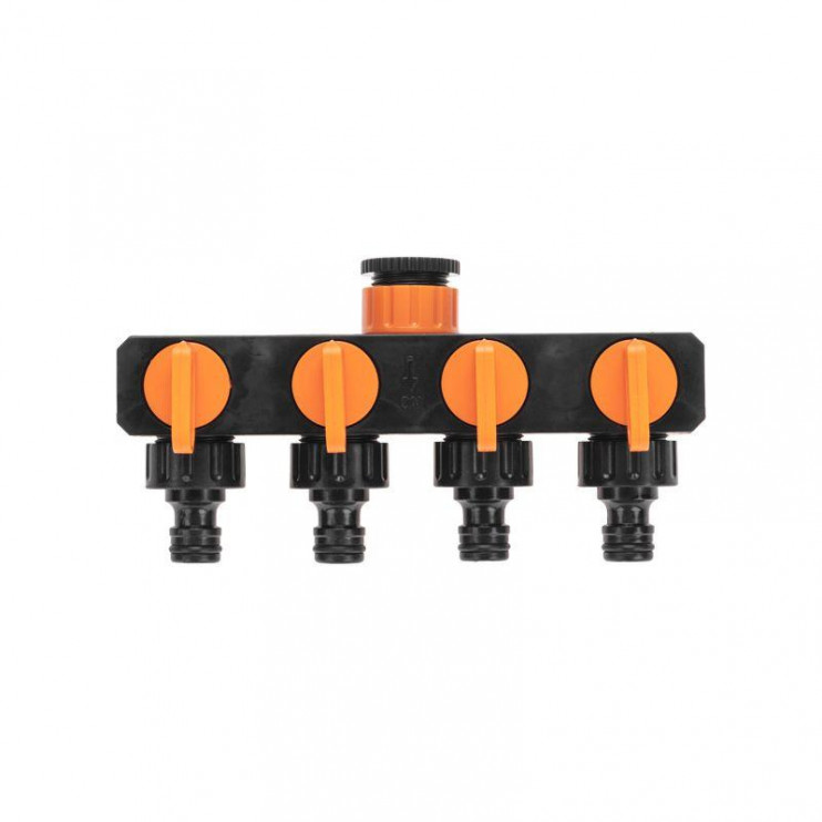 Разветвитель для шланга на 4 канала 1/2-3/4дюйма ЧЕТЫРЕ СЕЗОНА 62-0225