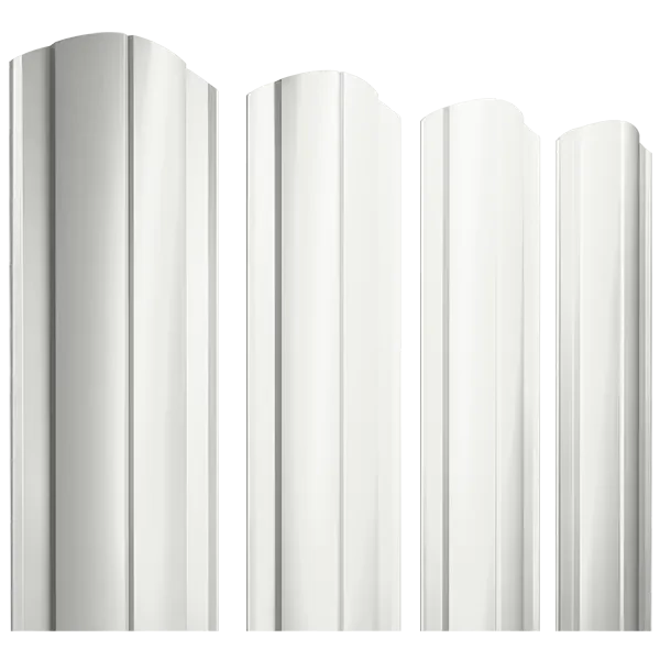 Штакетник круглый с фигурным резом 0,4х128x1800мм GRAND LINE RAL 9003