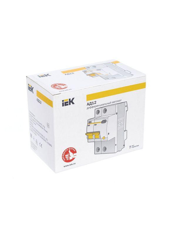 Выключатель автоматический дифференциального тока 2п C 40А 30мА тип AC 4.5кА АД-12 KARAT IEK MAD10-2-040-C-030