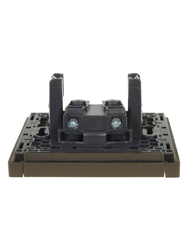 Розетка 1-м СП FORTE&PIANO FP318 10А без заземл. без защ. шторок винт. крепл. сер. IEK FP-R10-10-K03