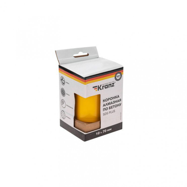 Коронка алмазная по бетону 72мм L=90мм М16 сегмент 10мм Kranz KR-90-0165