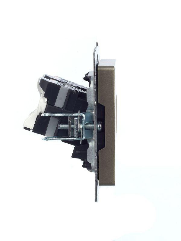 Розетка компьютерная двойн. СП RJ45 кат.5E BRITE РК10-2-БрШ механизм шампань IEK BR-K20-1-K37