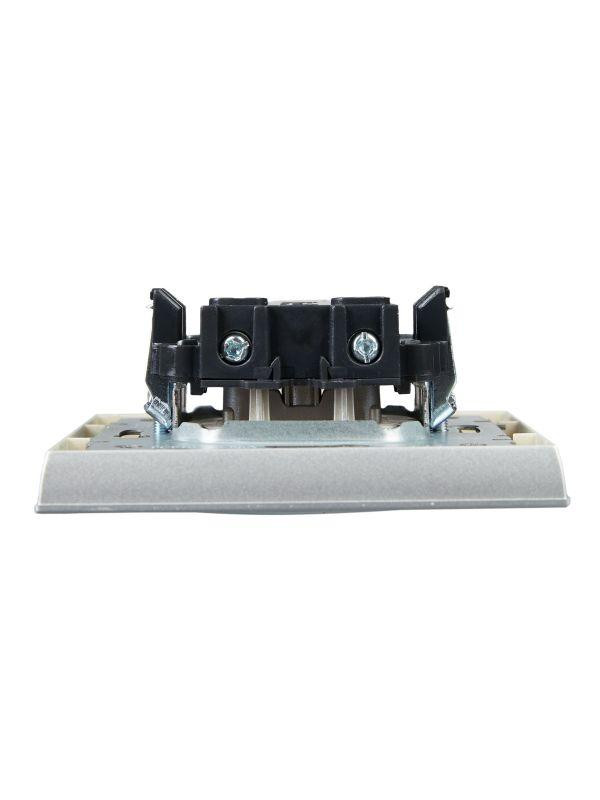 Розетка СП BRITE РСР10-1-0-БрА 10А в сборе без заземл. без защ. шторок алюм. IEK BR-R10-10-K47-F