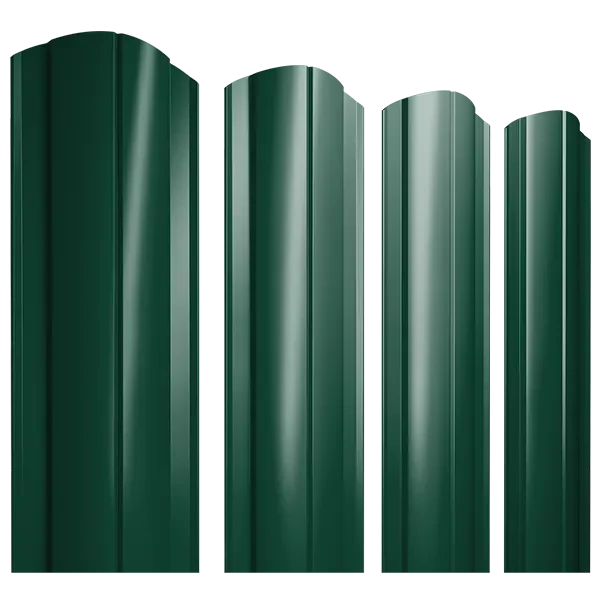 Штакетник круглый с фигурным резом 0,45х128x1800мм GRAND LINE RAL 6005