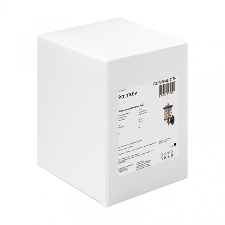Светильник Ben 1х40Вт E27 IP44 бра настен. Voltega VGL7209WL-01BR