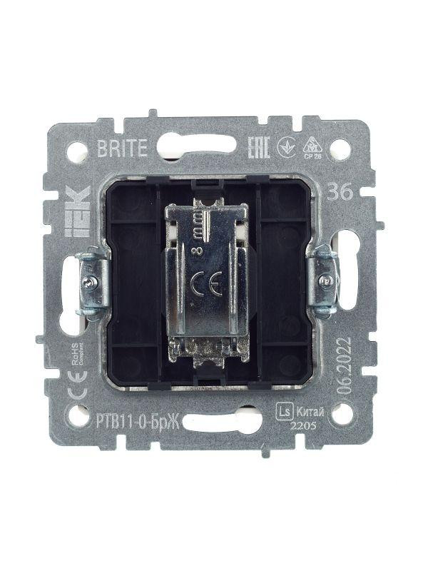 Розетка телевизионная оконечная TV СП Brite РТВ11-0-БрЖ механизм жемчуж. IEK BR-A10-O-K36