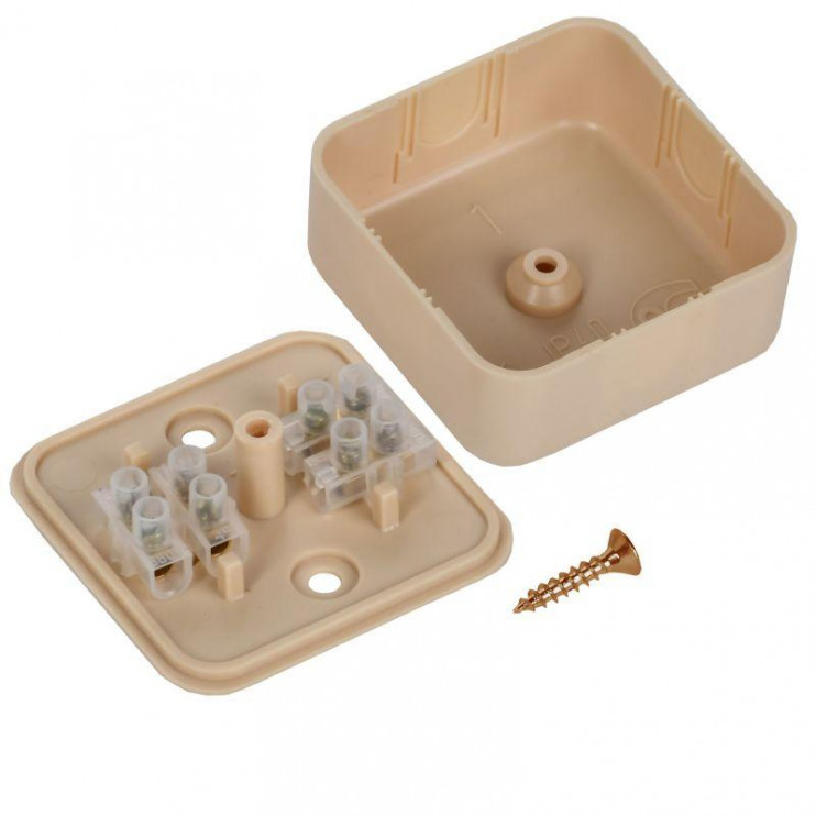 Коробка распаячная ОП 50х50х20 IP20 КМ41206-04 (4 клем. 3кв.мм) сосна IEK UKO10-050-050-020-K34