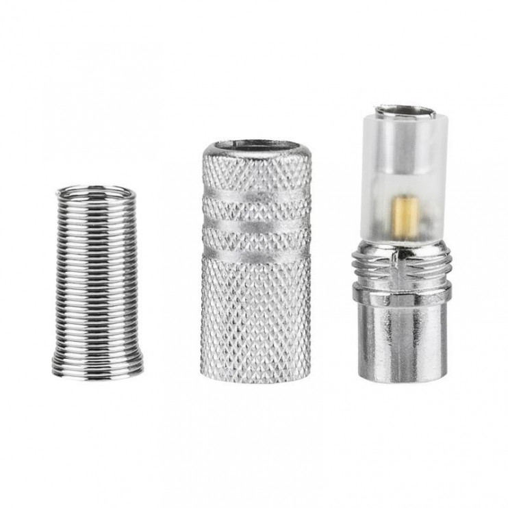 Разъем антенный на кабель штекер-TV никель с пружиной (блист.) Rexant 06-0016-A