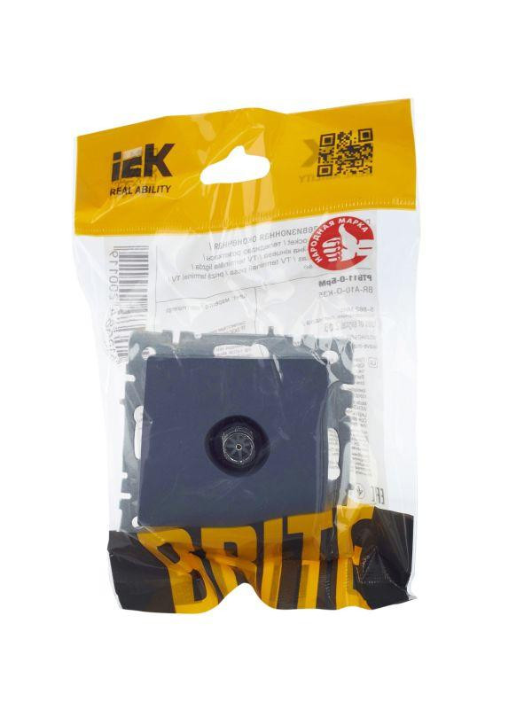 Розетка телевизионная оконечная TV СП Brite РТВ11-0-БрМ механизм маренго IEK BR-A10-O-K35