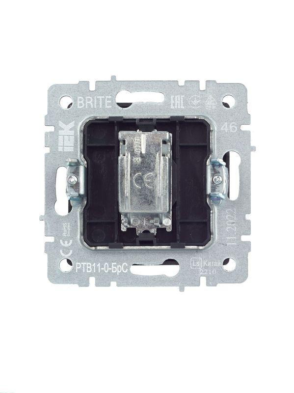 Розетка телевизионная оконечная TV СП Brite РТВ11-0-БрС механизм сталь IEK BR-A10-O-K46