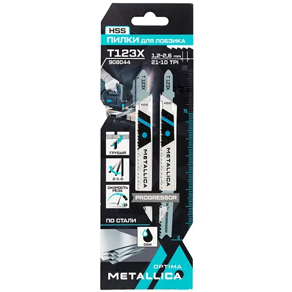 Пилки для лобзика по стали 100/75 мм T123X OPTIMA METALLICA