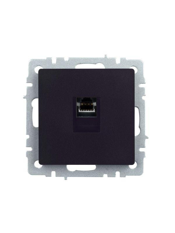 Розетка компьютерная СП RJ45 кат.5E BRITE РК10-БрЧ механизм черн. IEK BR-K10-1-K02