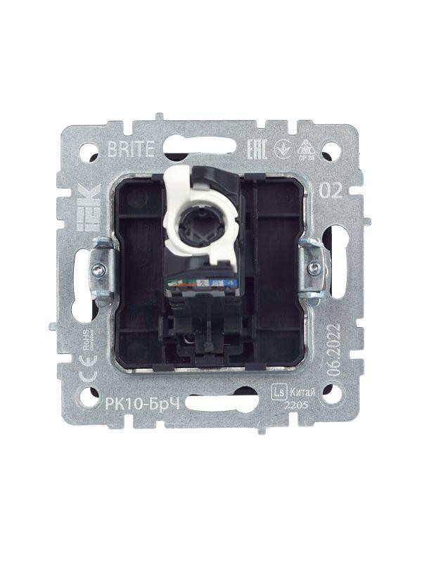 Розетка компьютерная СП RJ45 кат.5E BRITE РК10-БрЧ механизм черн. IEK BR-K10-1-K02