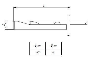 Анкер-клин М6х40мм EKF aklm6x40