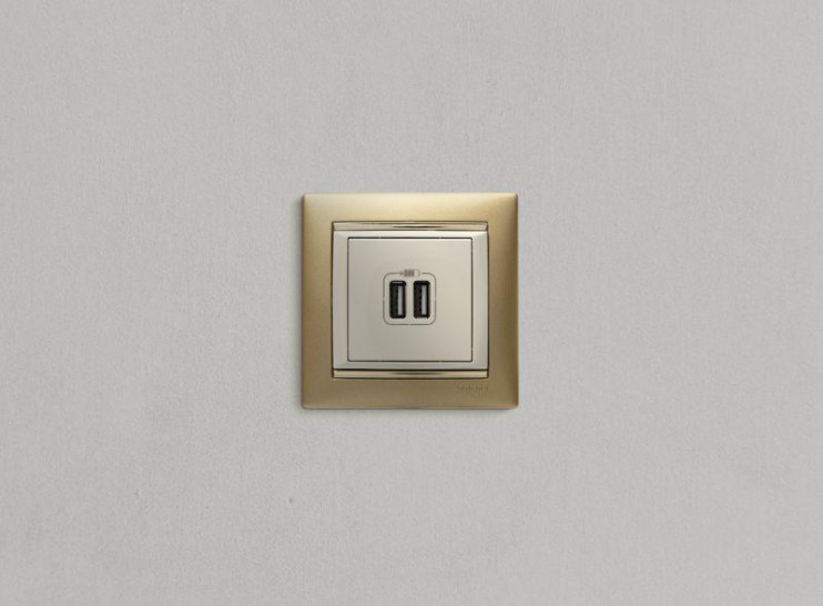 Розетка USB 2-м СП Valena сл. кость Leg 774170