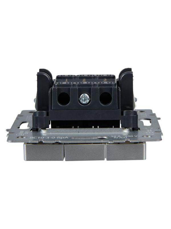 Выключатель 3-кл. СП BRITE ВС10-3-0-БрА 10А механизм алюм. IEK BR-V30-0-10-K47