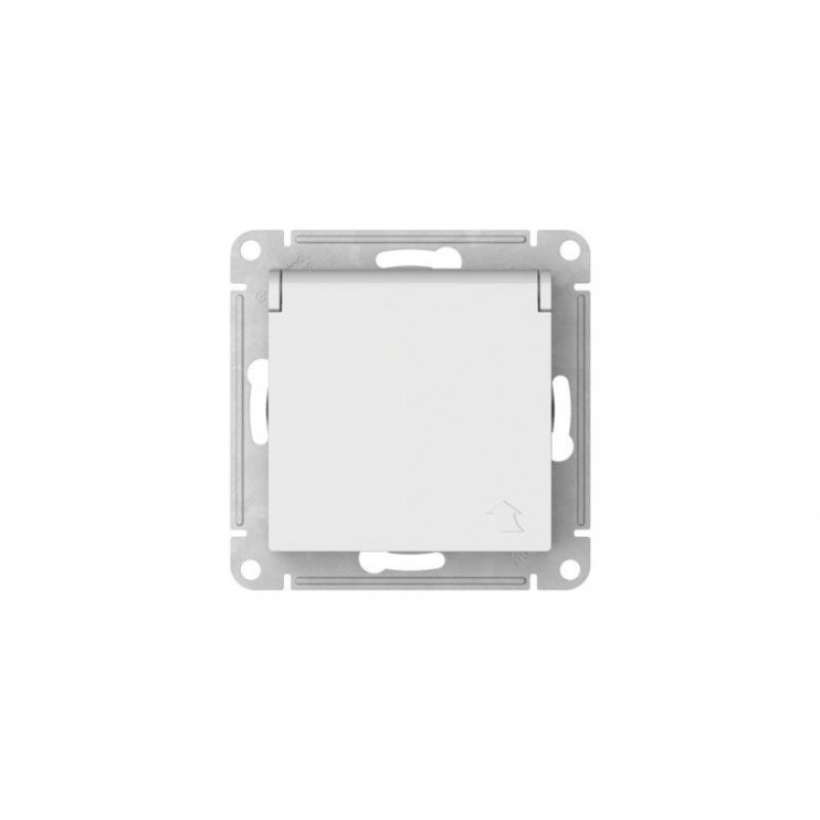 Розетка AtlasDesign 16А IP20 с заземл. защ. шторки с крышкой быстрозажим. клем. механизм бел. SE ATN000146S