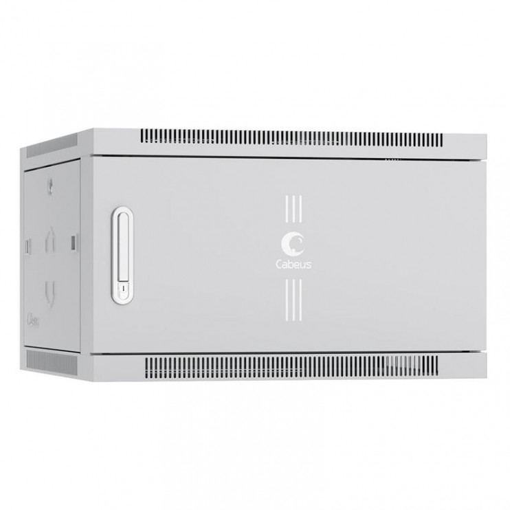 Шкаф телекоммуникационный настенный SH-05F-6U60/60m 19дюйм 6U 600х600х368мм дверь метал. RAL 7035 сер. Cabeus 7104c