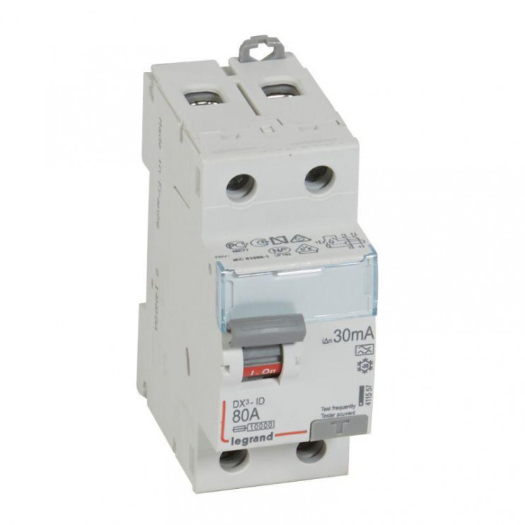 Выключатель дифференциального тока (УЗО) 2п 80А 30мА тип A DX3 Leg 411557