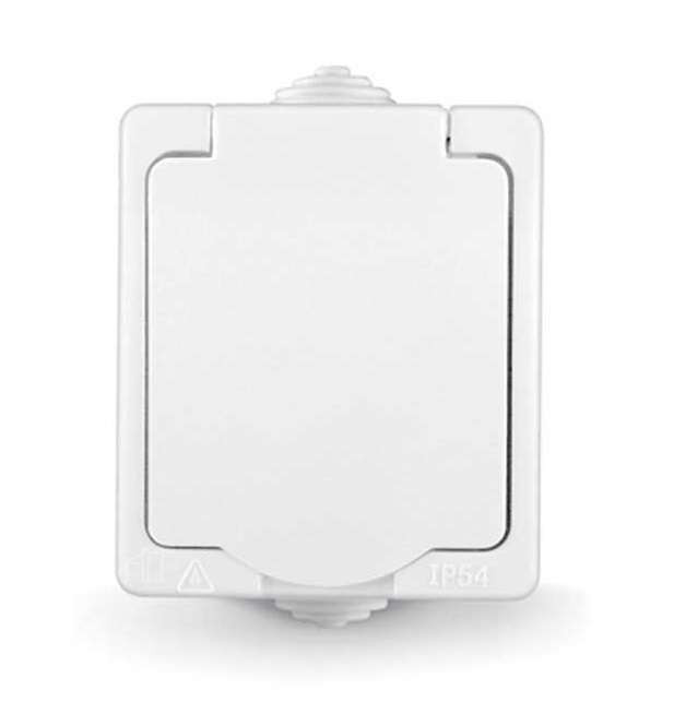 Розетка 1-м ОП Аллегро 16А с защ. крышкой защ. шторки с заземл. IP54 бел. UNIVersal 5563286