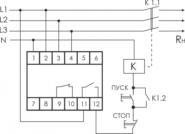 Реле напряжения CP-731 (трехфазный; микропроцессорный; контроль верхнего и нижнего значений напряжения; контроль асимметрии; чередования фаз; монтаж на DIN-рейке 35мм 3х400/230+N 2х8А 1Z 1R IP20) F&F EA04.009.005