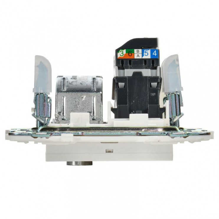 Розетка двойная TV+RJ45 кат.5E SKANDY SK-A14W арктич. бел. IEK SK-AK20-1-K01