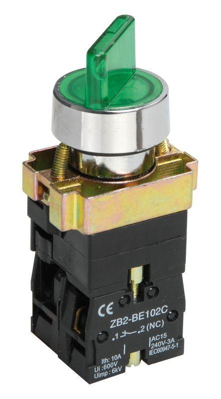 Переключатель LAY5-BK2365 на 2 полож. 1НО+1НЗ зел. KARAT IEK BSW90-BK-2-K06