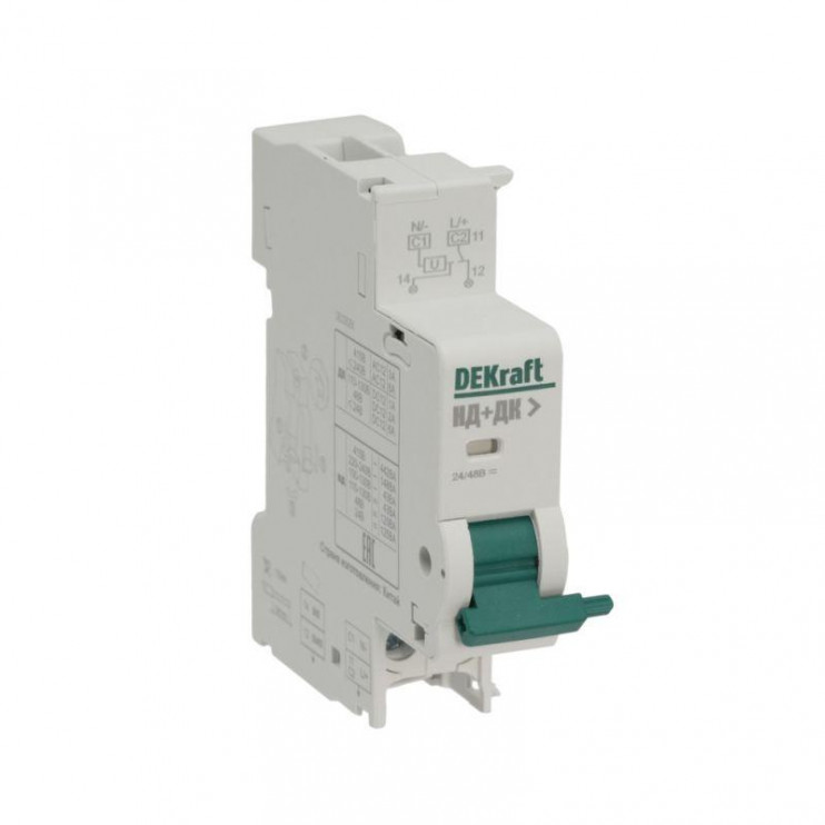 Расцепитель независимый с доп. контактом 24В 48В AC_DC для ВА-101 нов. DEKraft 18103DEK
