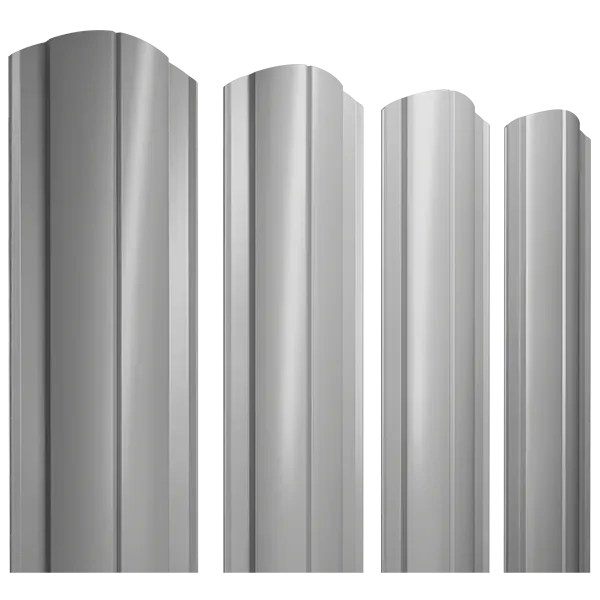 Штакетник круглый с фигурным резом 0,45х128x1800мм GRAND LINE RAL 9006