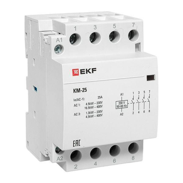 Контактор модульный КМ 25А 4NО (3 мод.) EKF km-3-25-40