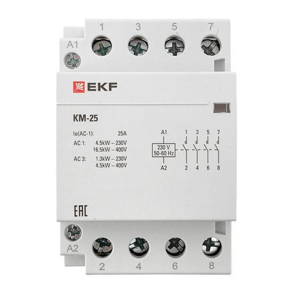 Контактор модульный КМ 25А 4NО (3 мод.) EKF km-3-25-40