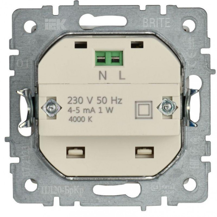Подсветка светодиодная BRITE встраив. ПЛ20-БрКр механизм беж. IEK BR-FL20-K10