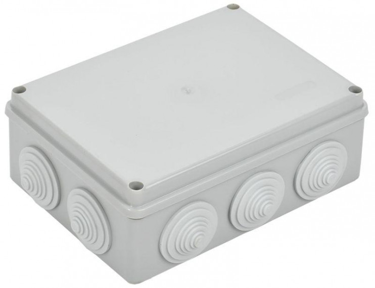 Коробка распаячная ОП 190х140х70 IP55 КМ41244 RAL7035 (10 гермовводов) IEK UKO11-190-140-070-K41-55