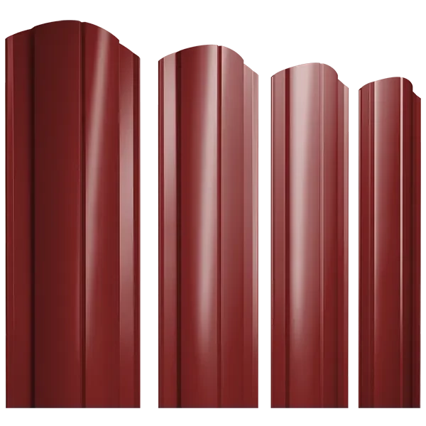 Штакетник круглый с фигурным резом 0,45х128x2000мм GRAND LINE RAL 3011