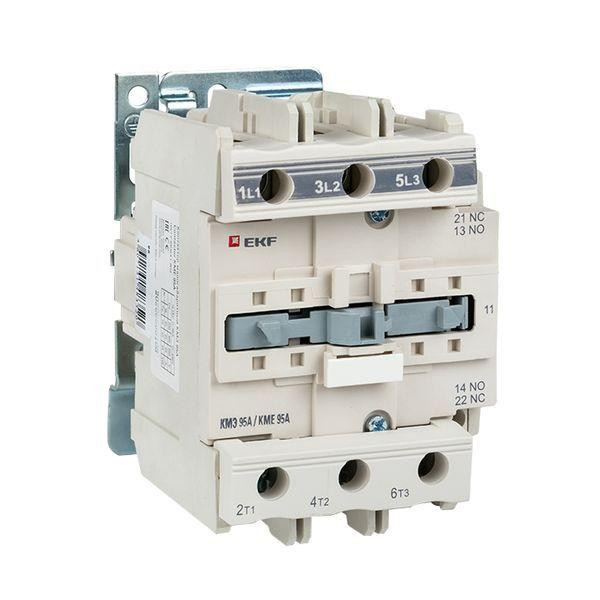 Контактор КМЭ 95А кат. 220В AC 1НО+1НЗ EKF ctr-s-95-220