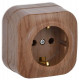 Розетка 1-м ОП GLORY РС20-3-ХД 16А с заземл. дуб IEK ERH11-K24-16
