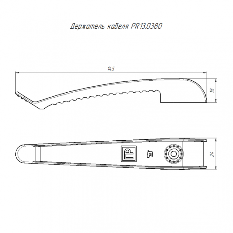 Держатель кабеля односторонний для прямого монтажа (уп.20шт) сер. Промрукав PR13.0380