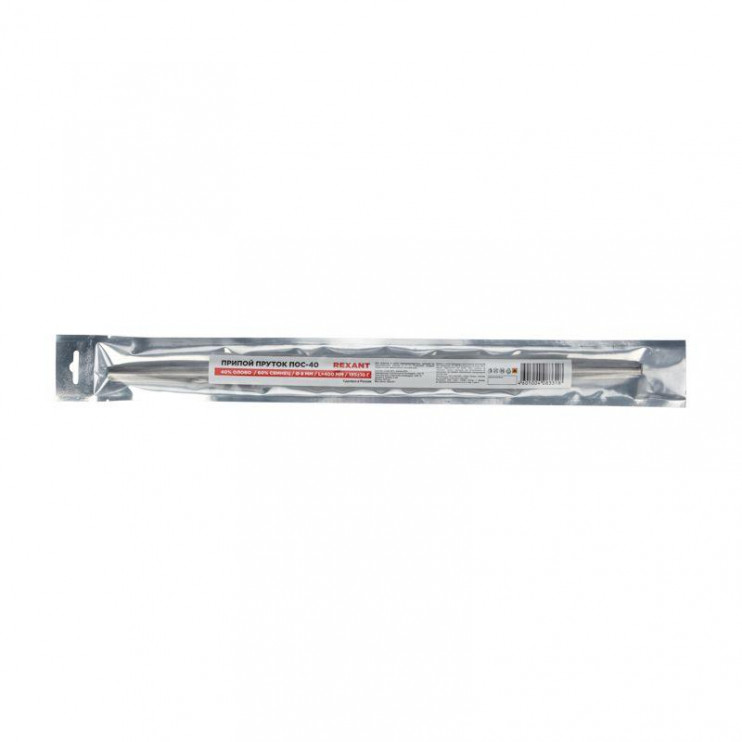 Припой пруток ПОС-40 (d8мм L400мм 195±10гр) Rexant 09-3541